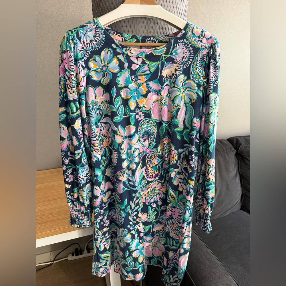 Lilly Pulitzer Diann Dress in High Tide Navy She’s Got Sol